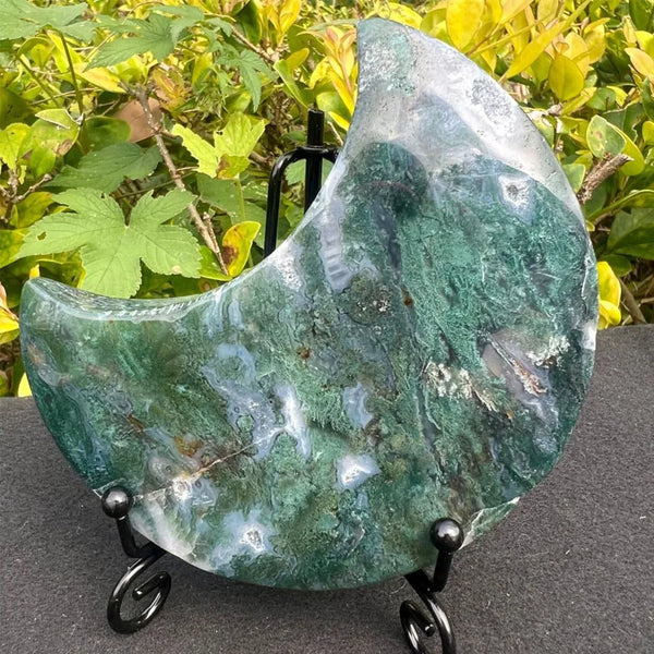 Green Moss Agate Moon-ToShay.org