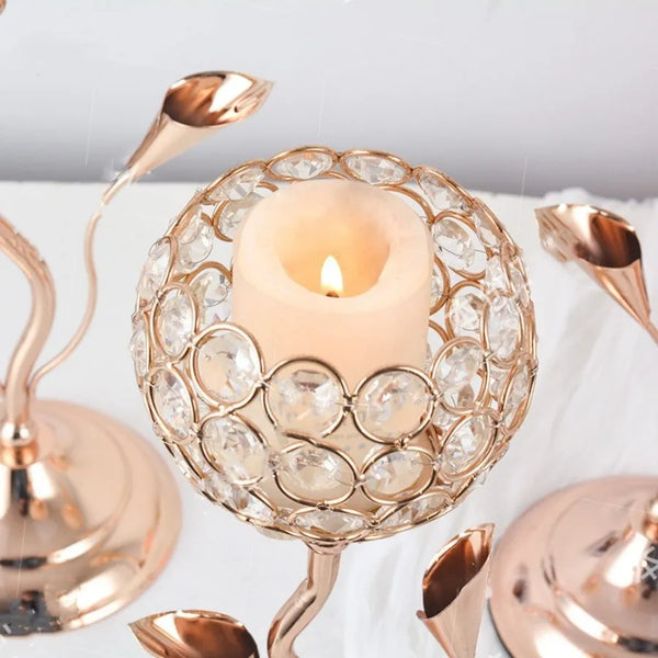 Gold Crystal Candle Holder-ToShay.org