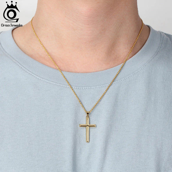 Gold Cross Pendant Necklace-ToShay.org