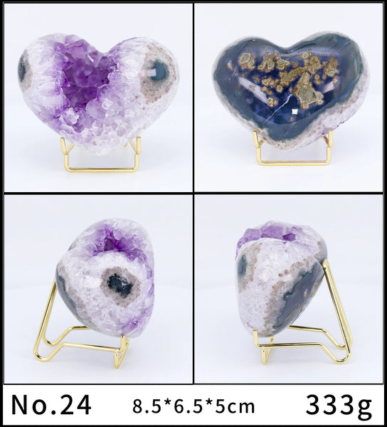 Purple Agate Amethyst Heart-ToShay.org