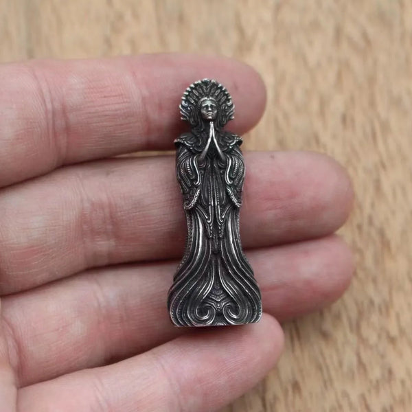 Silver Praying Monk Pendant-ToShay.org