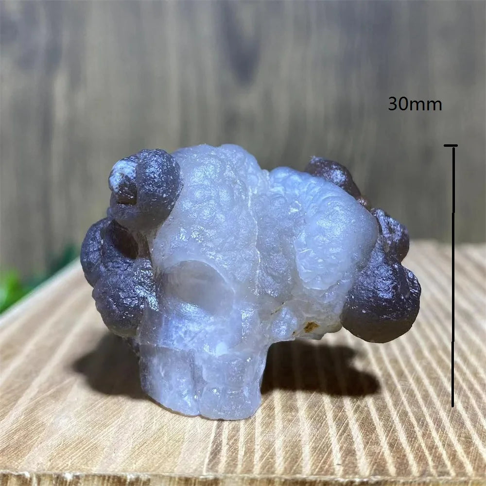 Grey Agate Geode Skull-ToShay.org