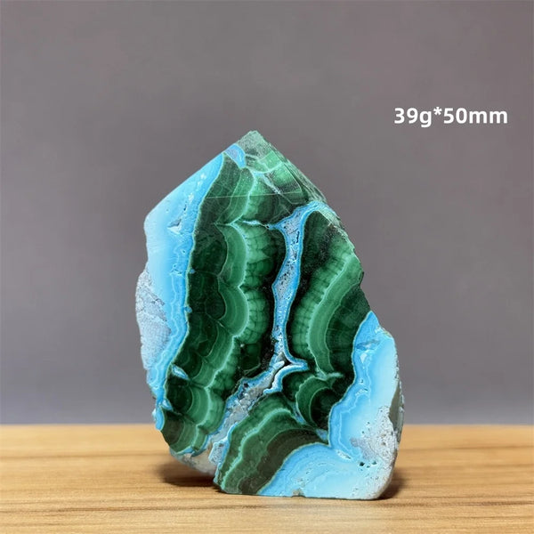 Blue Chrysocolla Malachite Point-ToShay.org