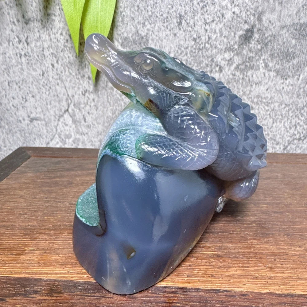 Grey Agate Crocodile-ToShay.org