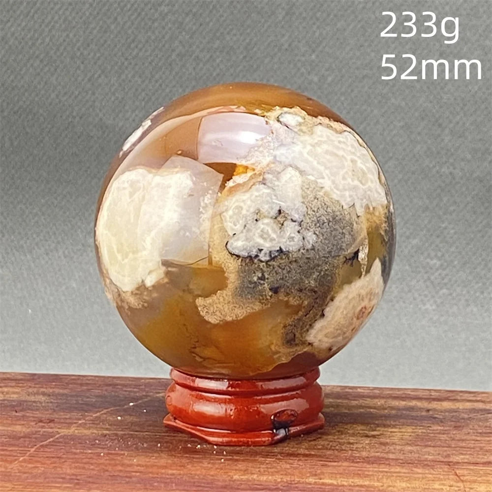 Red Cherry Blossom Agate Ball-ToShay.org