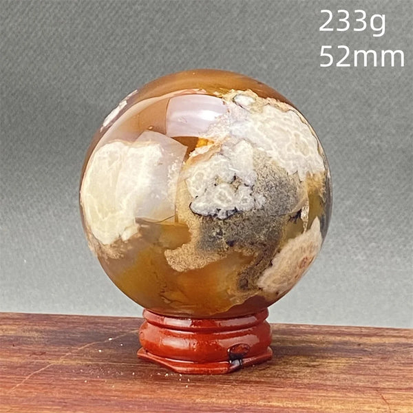 Red Cherry Blossom Agate Ball-ToShay.org