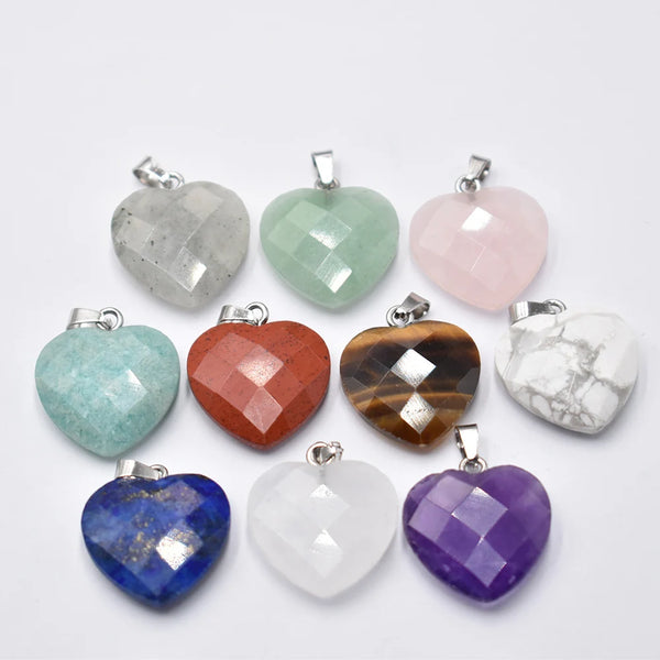 Mixed Crystal Heart Pendants-ToShay.org