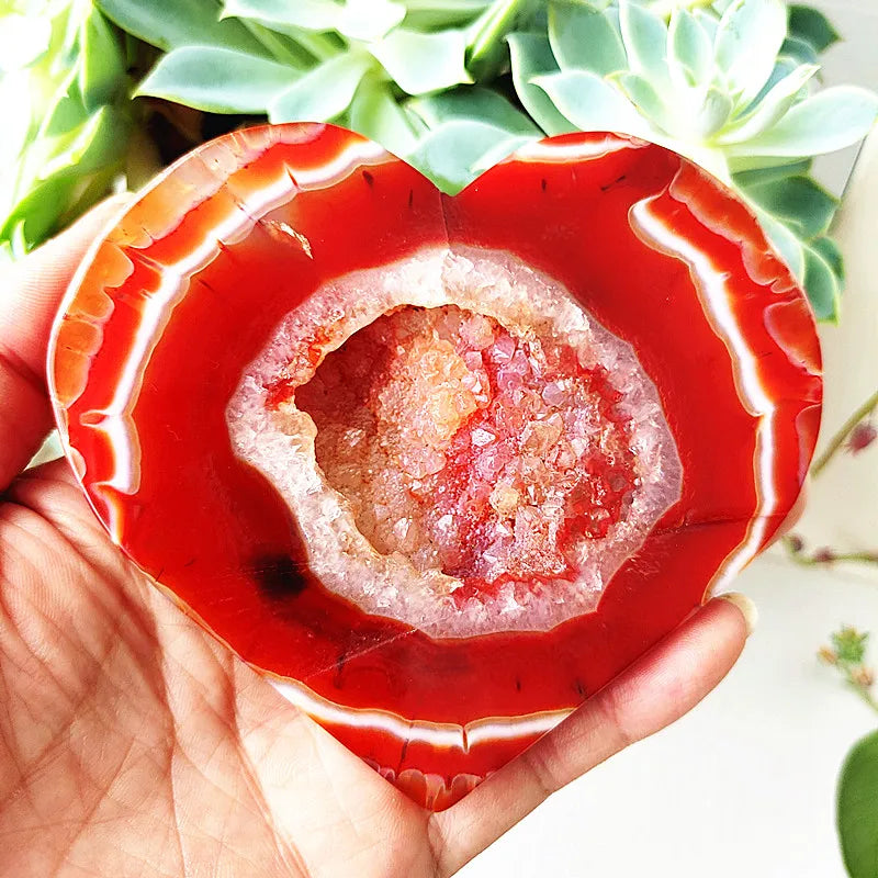 Red Agate Geode Heart-ToShay.org