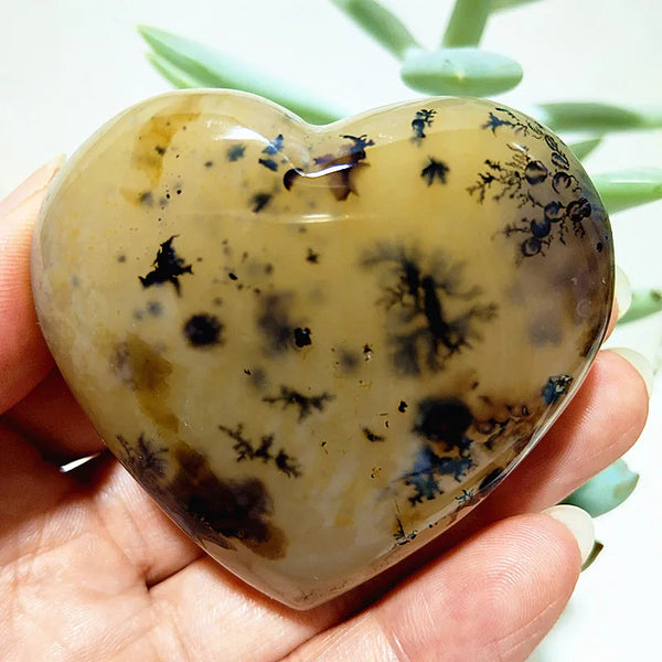 Yellow Moss Agate Heart-ToShay.org