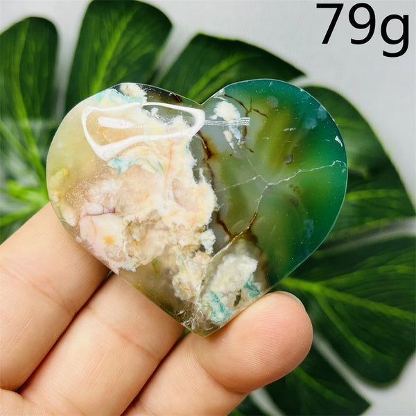 Green Flower Agate Heart-ToShay.org