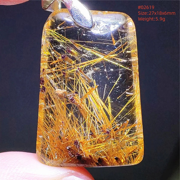 Gold Rutilated Quartz Pendant-ToShay.org