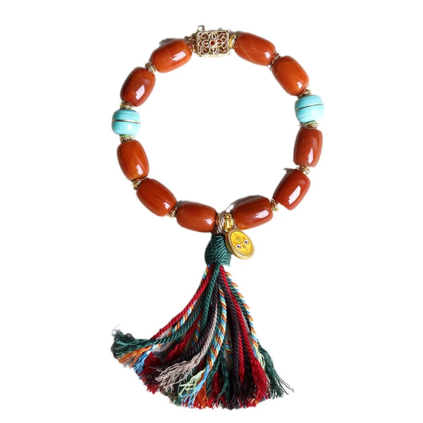 Red Agate Barrel Beads-ToShay.org