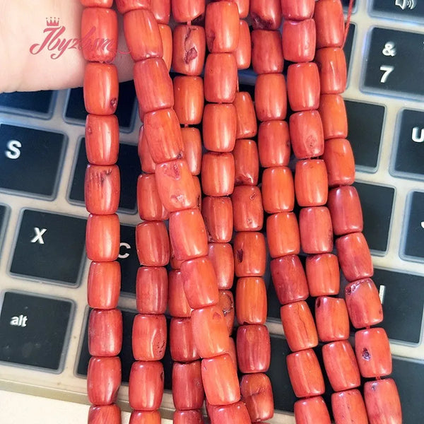 Orange Coral Barrel Beads-ToShay.org