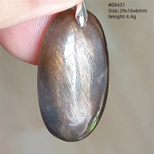Black Moonstone Sunstone Pendant-ToShay.org