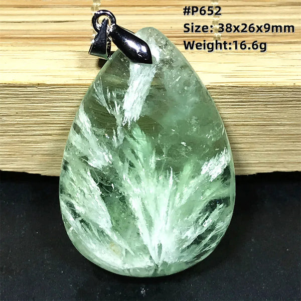 Green Feather Fluorite Pendant-ToShay.org