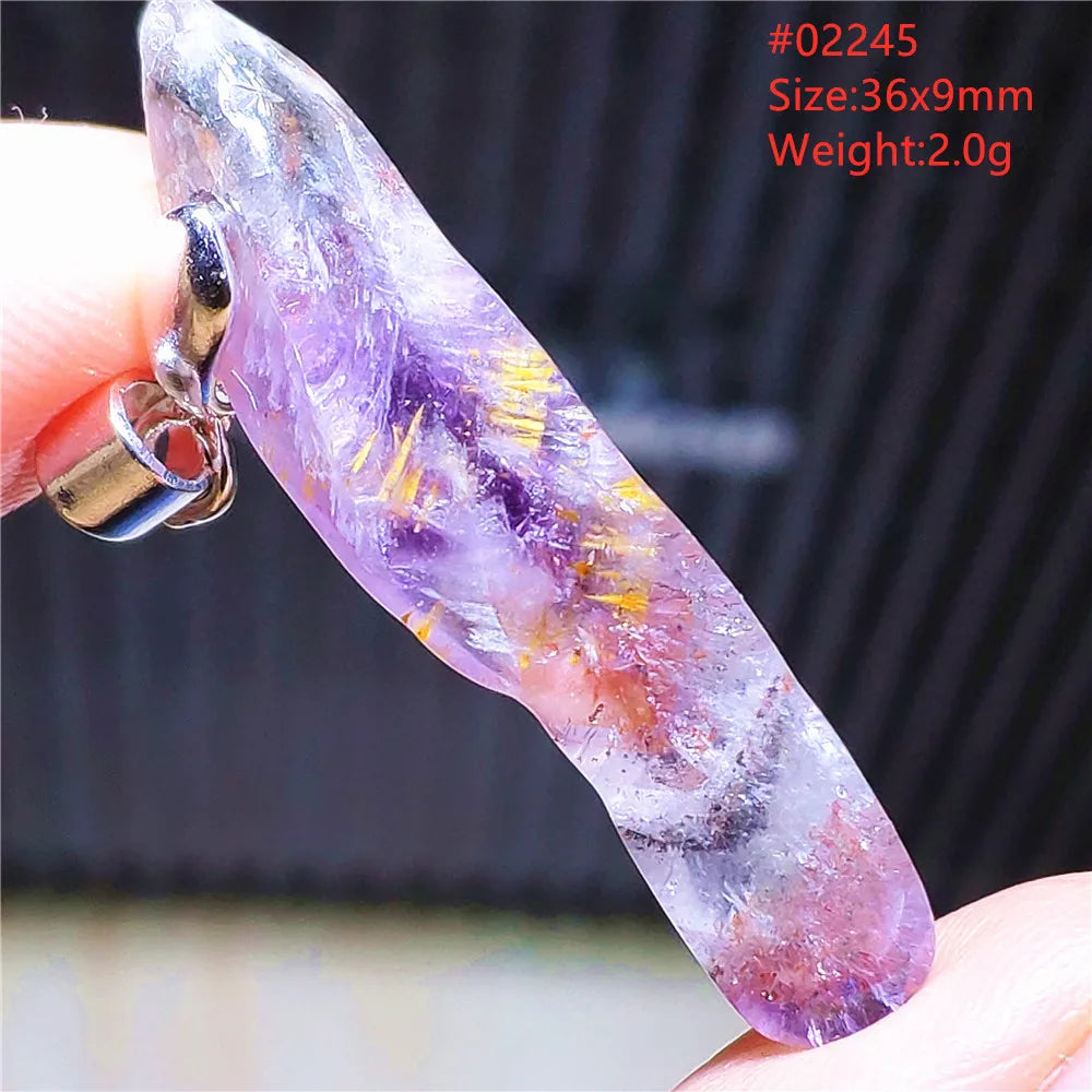 Purple Rutilated Auralite Pendant-ToShay.org