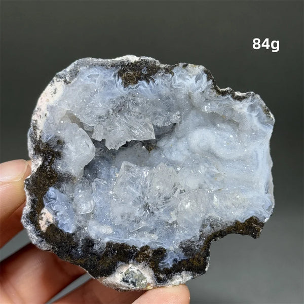 White Agate Crystal Cave Egg-ToShay.org