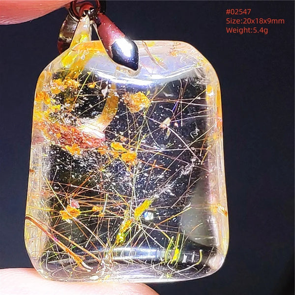 Gold Rutilated Quartz Pendant-ToShay.org