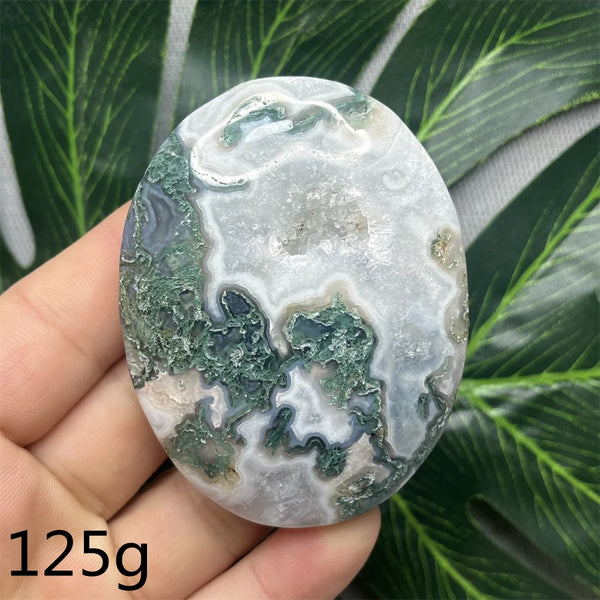 Green Moss Agate Palm Stone-ToShay.org