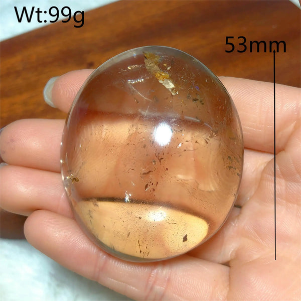 Clear Smokey Quartz Palm Stone-ToShay.org