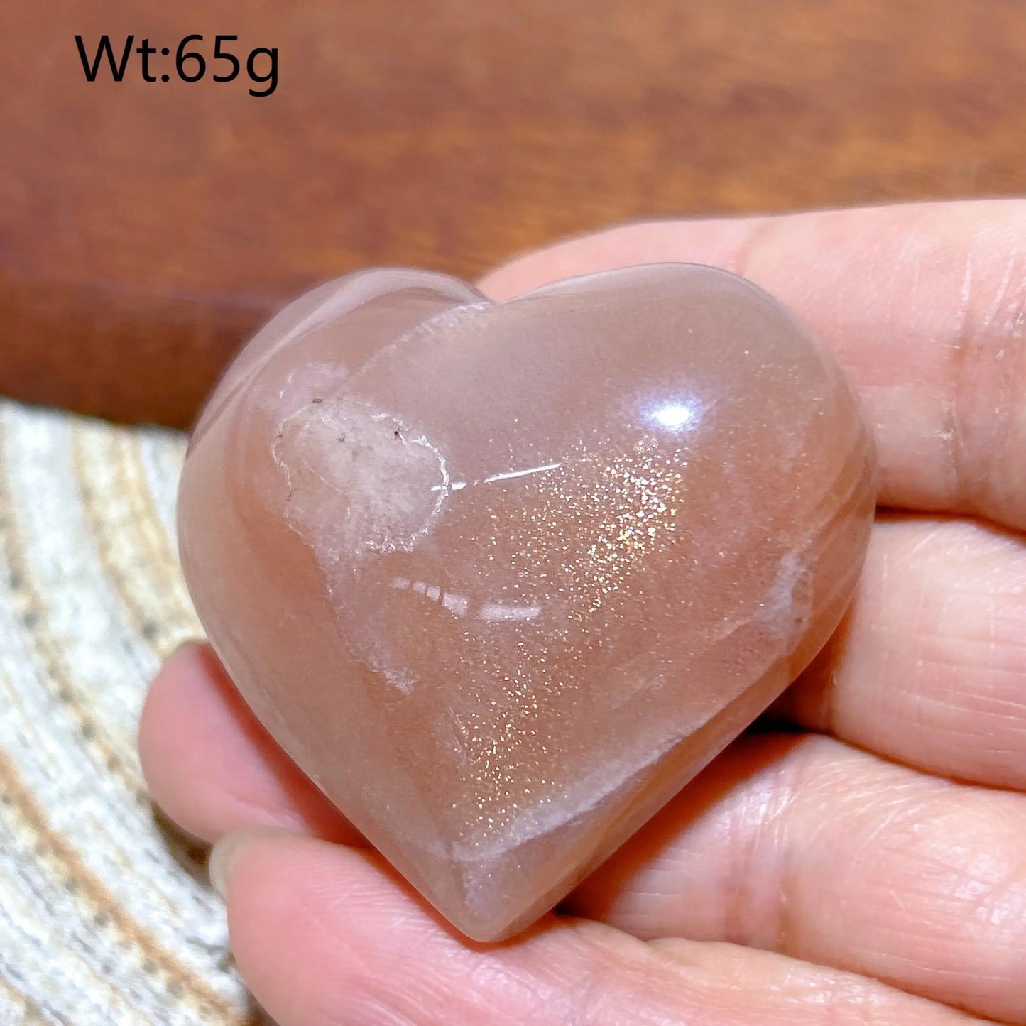 Orange Peach Moonstone Heart-ToShay.org