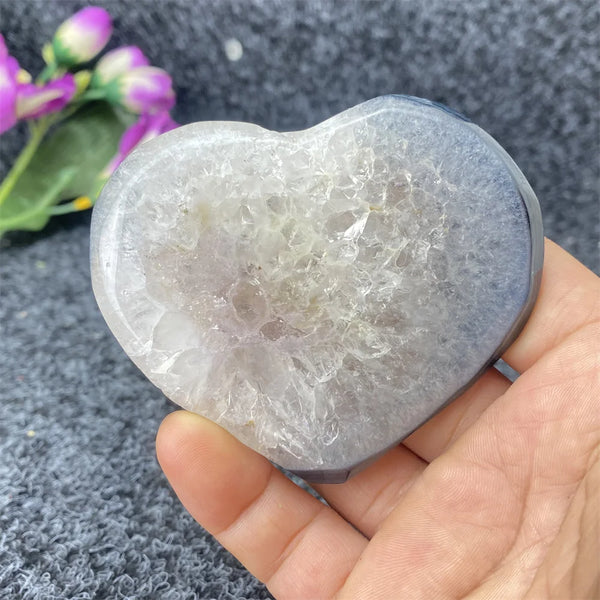 Grey Agate Geode Heart-ToShay.org