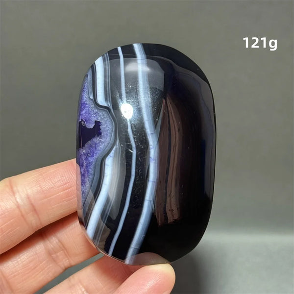 Purple Agate Palm Stone-ToShay.org