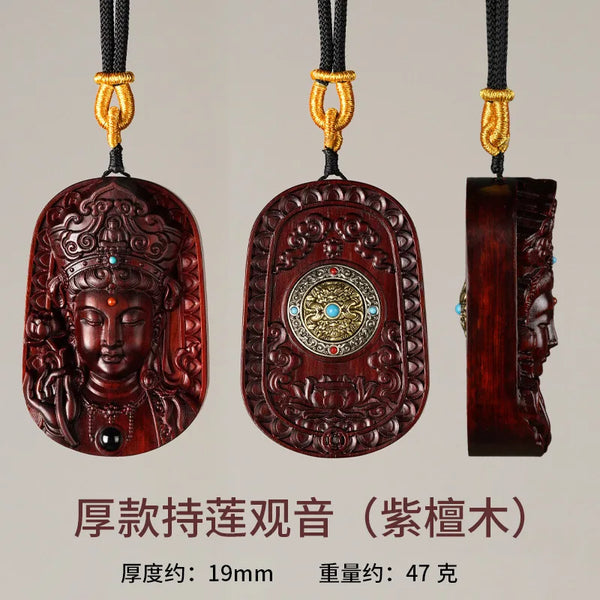 Sandalwood Guanyin Pendant-ToShay.org
