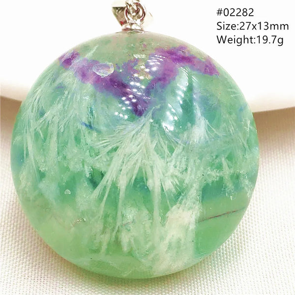 Green Feather Fluorite Pendant-ToShay.org