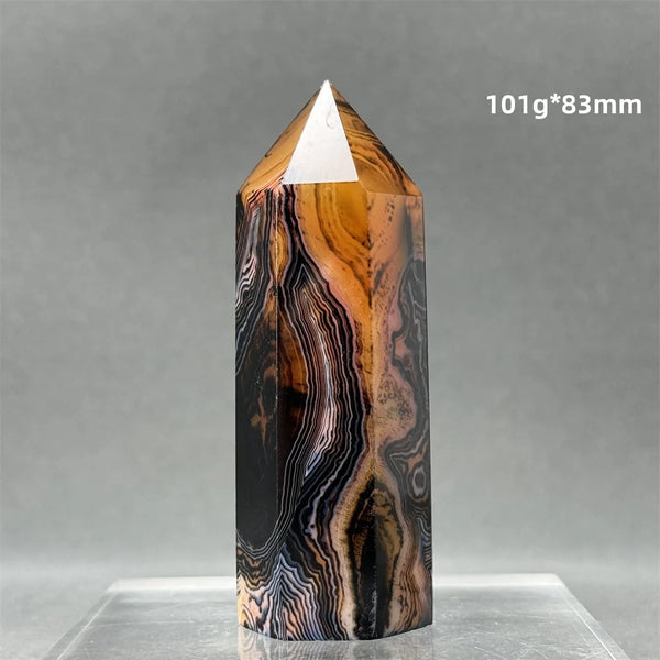 Black Red Striped Agate Wand-ToShay.org