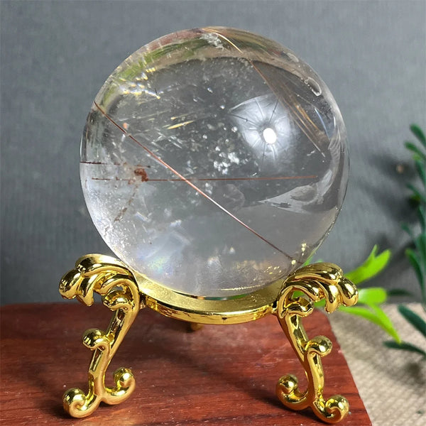 Gold Hair Quartz Ball-ToShay.org