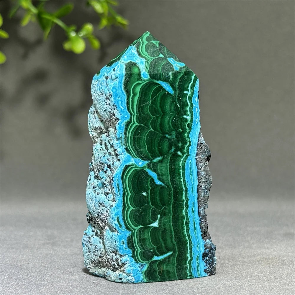 Blue Chrysocolla Malachite Point-ToShay.org
