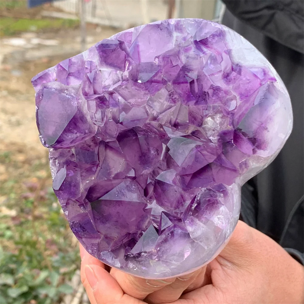 Purple Amethyst Cluster Heart-ToShay.org