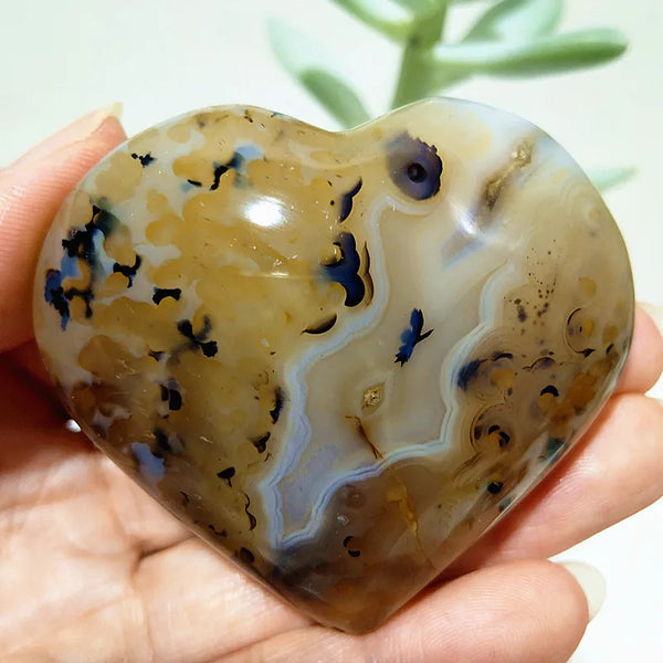 Yellow Moss Agate Heart-ToShay.org