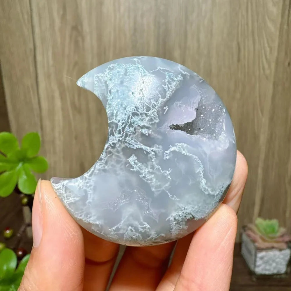 Green Moss Agate Moon-ToShay.org