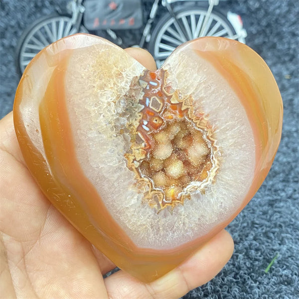 Red Agate Geode Heart-ToShay.org
