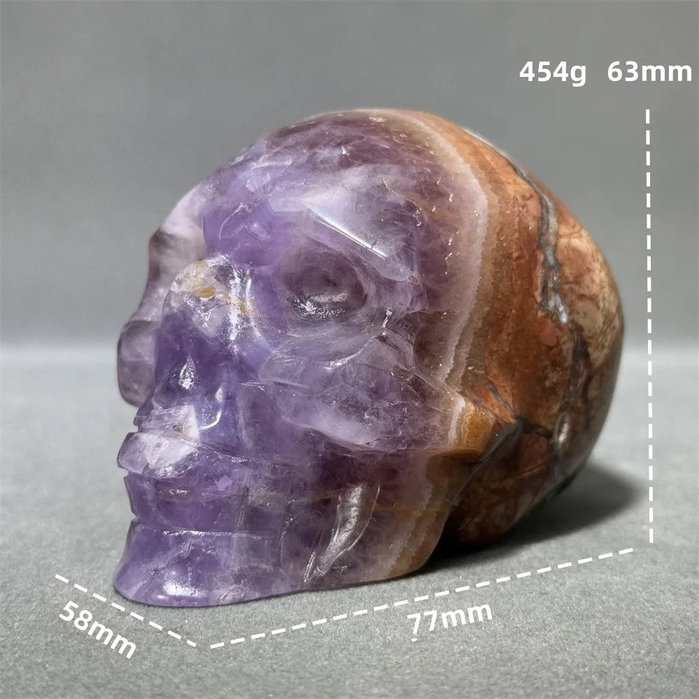 Natural Fantasy Amethyst Skull Hand-Carved Skull Aura Super Energy Home Decoration Witchcraft Altar Meditation Ornaments-ToShay.org