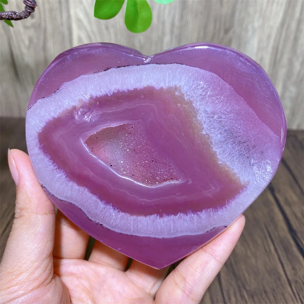 Pink Agate Druzy Heart-ToShay.org