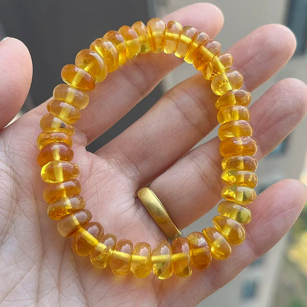 Yellow Amber Bead Bracelets-ToShay.org