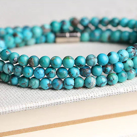 Blue Turquoise Wrap Bracelet-ToShay.org