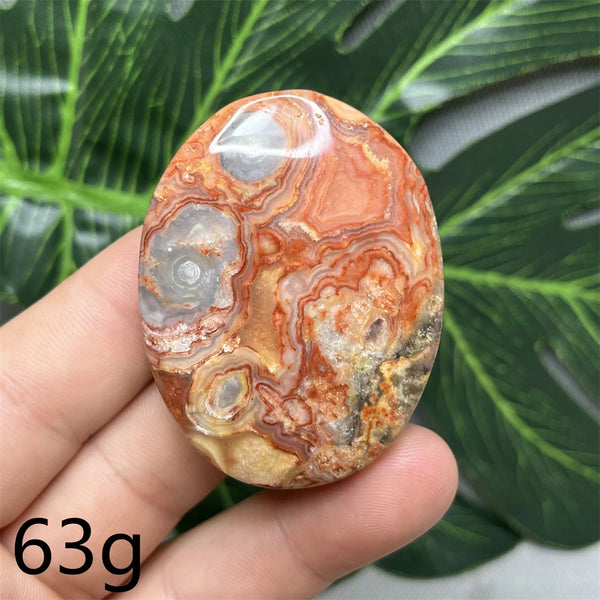Yellow Crazy Agate Palm Stone-ToShay.org
