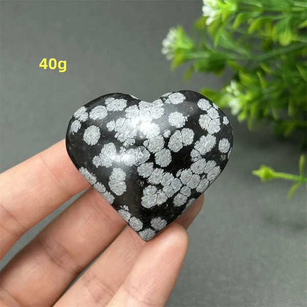 Black Snowflake Obsidian Heart-ToShay.org