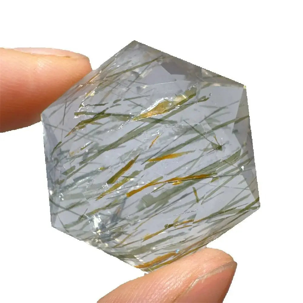 Green Tourmaline Rutile Hexagon-ToShay.org
