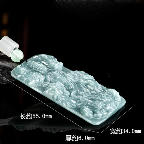 Blue Jade Guanyin Pendant-ToShay.org