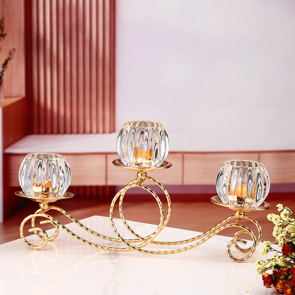 Gold Crystal Candle Holder-ToShay.org