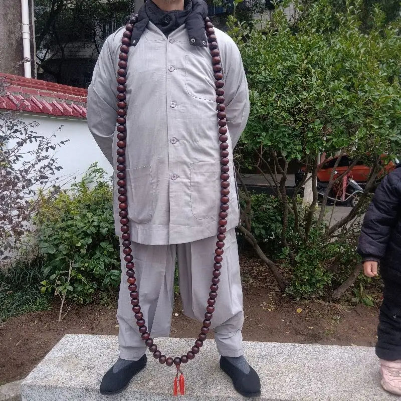 Red Wood Monk Buddha Beads-ToShay.org