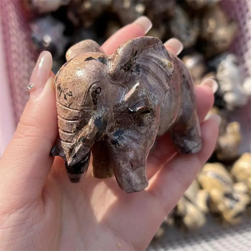 Brown Picture Stone Elephant-ToShay.org