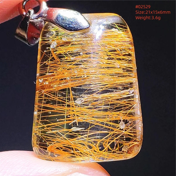 Gold Rutilated Quartz Pendant-ToShay.org