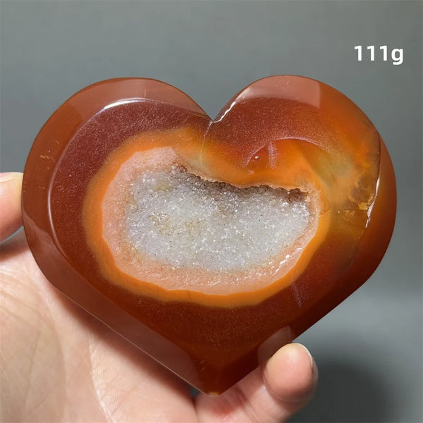 Red Agate Geode Heart-ToShay.org