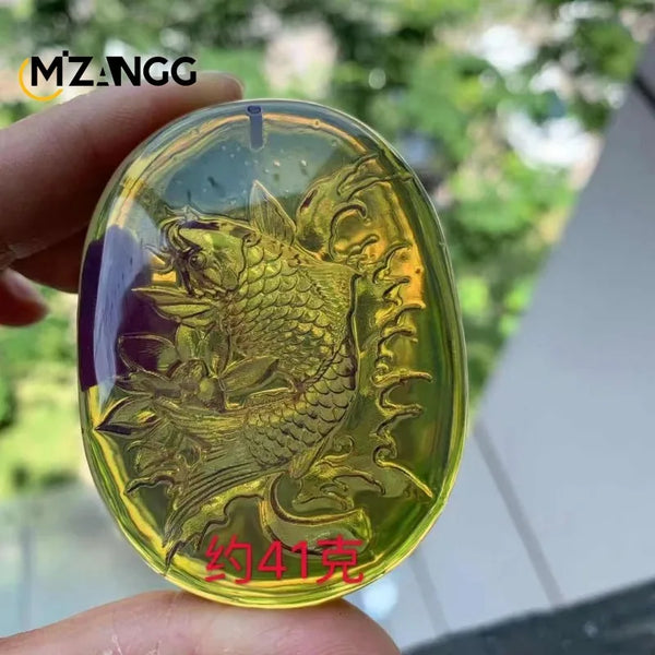 Gold Amber Buddha Pendant-ToShay.org